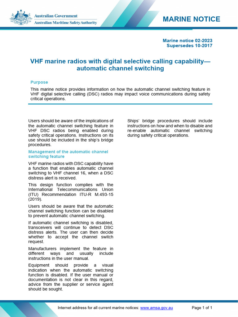VHF Marine Radios With Digital Selective Calling Capability Automatic