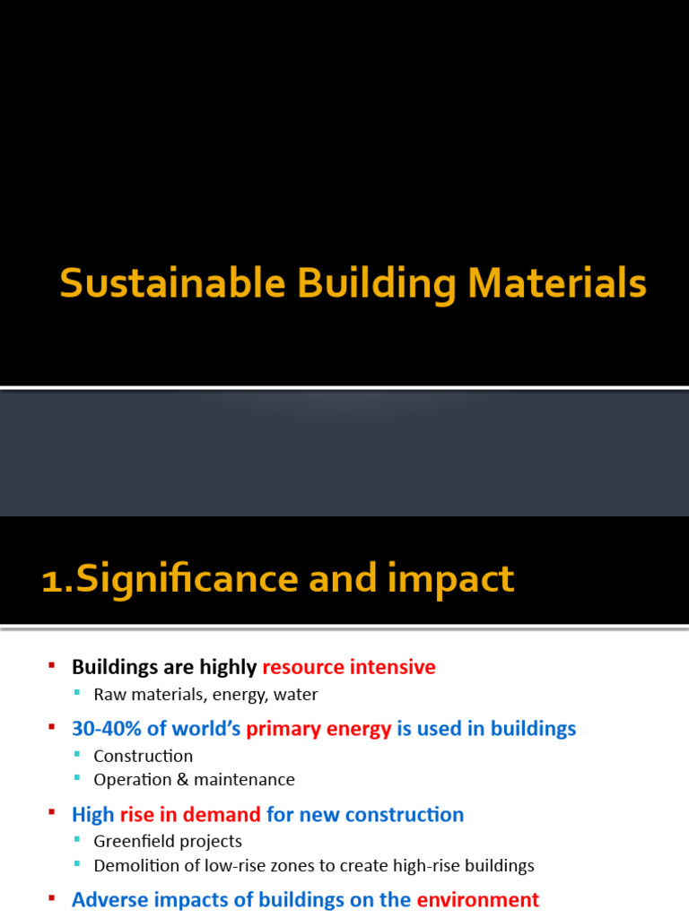 Sustainable Building Materials | PDF | Life Cycle Assessment | Green ...