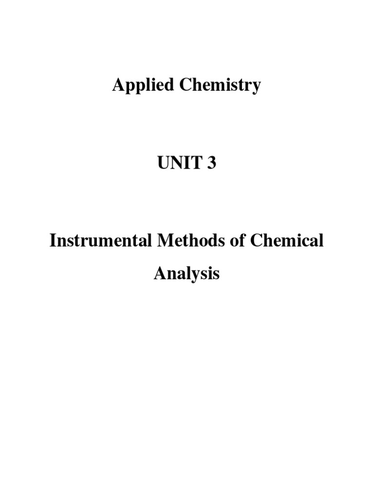 Unit 3 Spectroscopy Notes PDF PDF Chemistry Titration