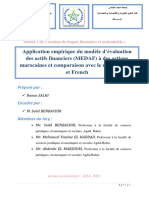 Application Empirique Du Modèle D'évaluation Des Actifs Financiers (MEDAF) À Des Actions Marocaines Et Comparaison Avec Le Modèle Fama Et French