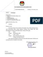 Surat Undangan Sosialisasi Pasca Bersama Ketua RT Meningkatkan Parmas DPTB (9 November)