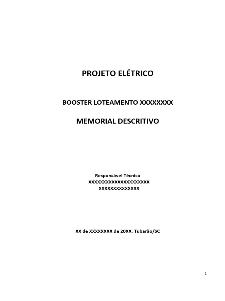 Modelo memorial automa o e el trico booster download gr tis pdf