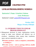 Chapter 2 - Linear Proramming