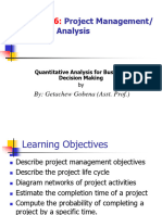 Chapter 6 - Project Management - PERT Analysis