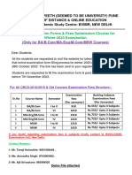 Online Examination Forms & Fees Submission Circular For Winter-2023 Examination