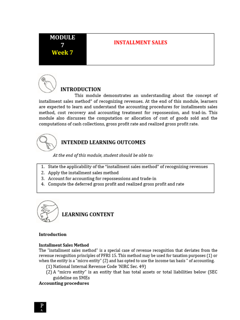 Installment T Sales | PDF | Cost Of Goods Sold | Gross Income