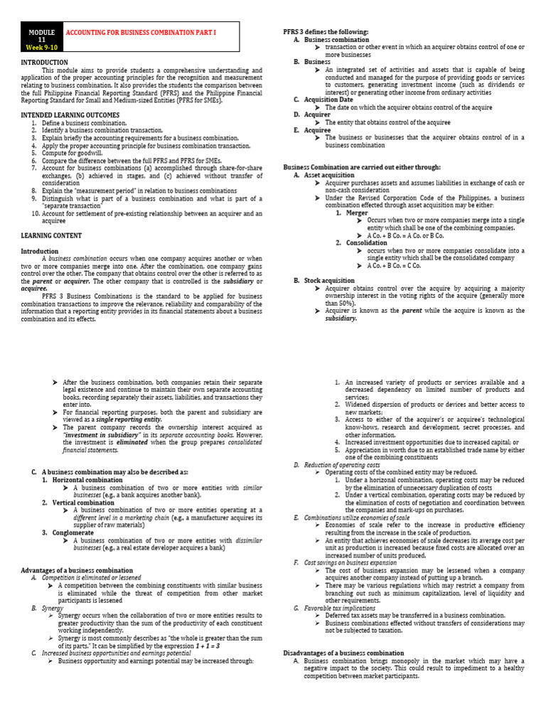 Accounting For Business Combination PART 1 | PDF | Goodwill (Accounting ...