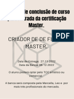 Trabalho de Conclusão de Curso para Retirada Da Certificação Master