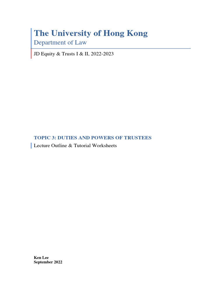 Duties and Powers of Trustees Overview | PDF | Trust Law | Fiduciary