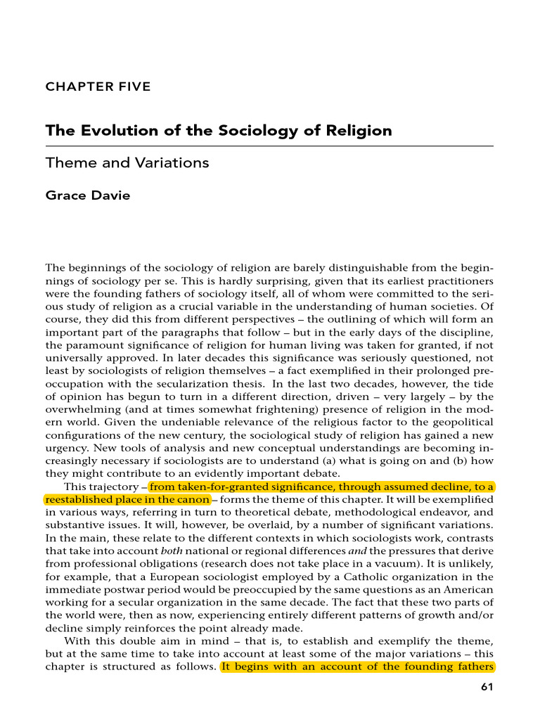 Evolution of Sociology of Religion | PDF | Sociology | Émile Durkheim