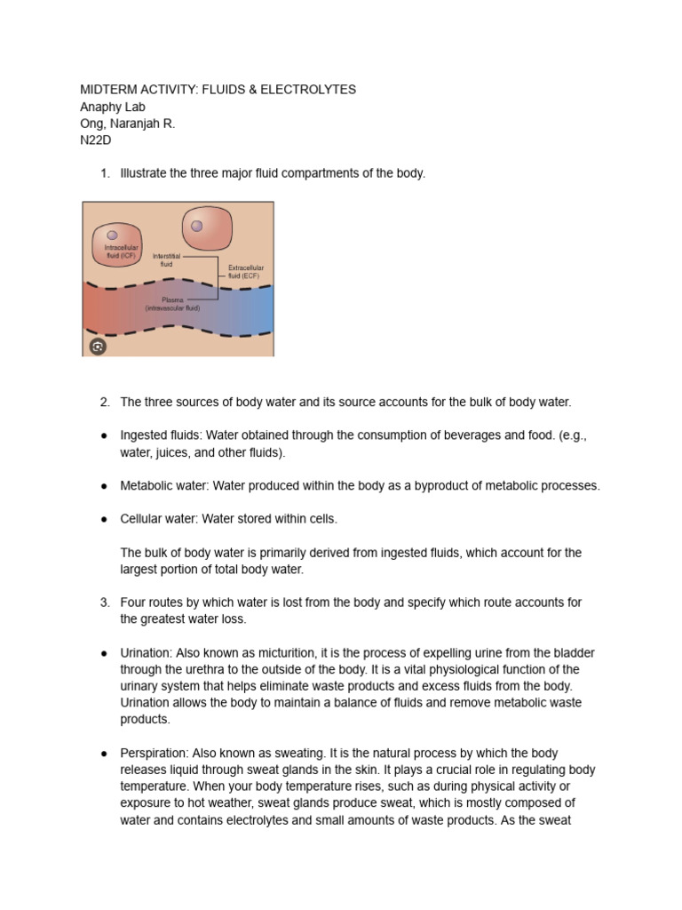 Understanding Body Fluids & Electrolytes | PDF | Breathing | Perspiration