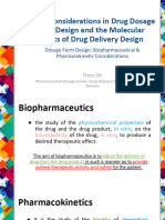 Lesson 2.2 - Dosage Form Design - Biopharmaceutical & Pharmacokinetic Considerations