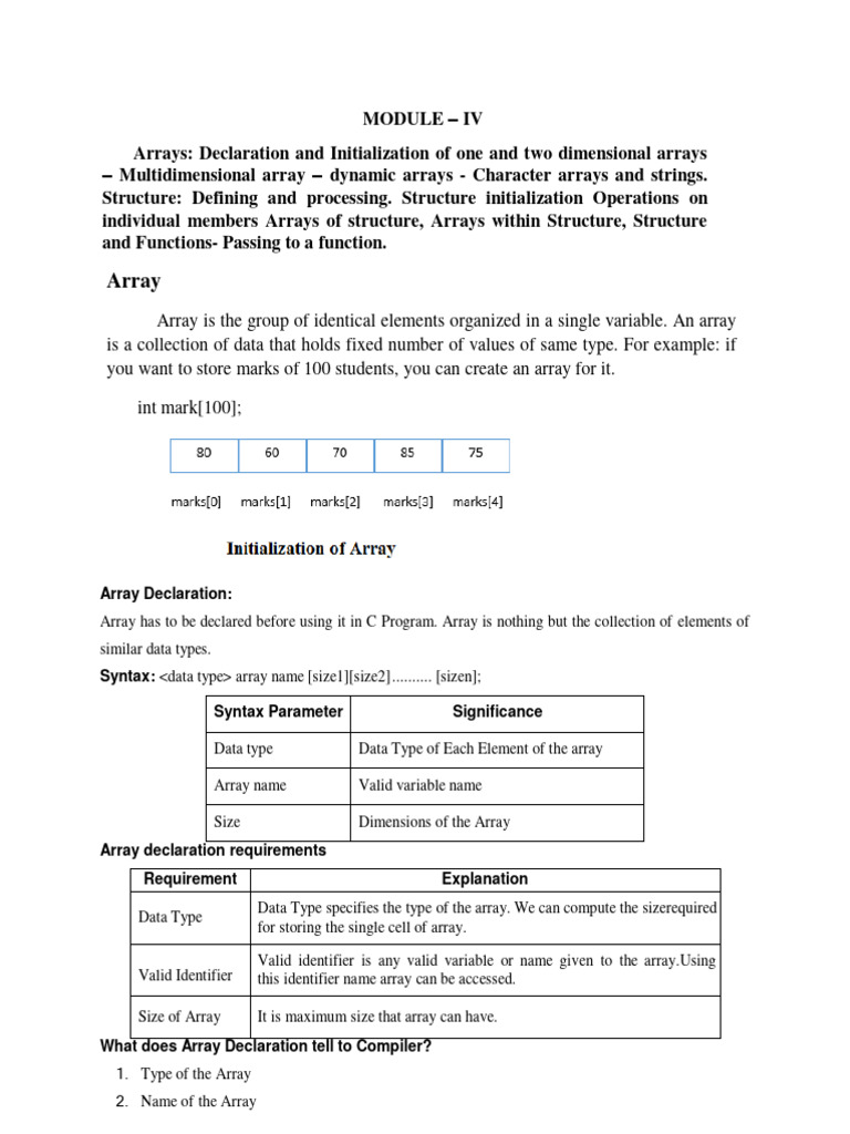 Introduction To Problem Solving Using C - Unit 4 | PDF | Parameter ...