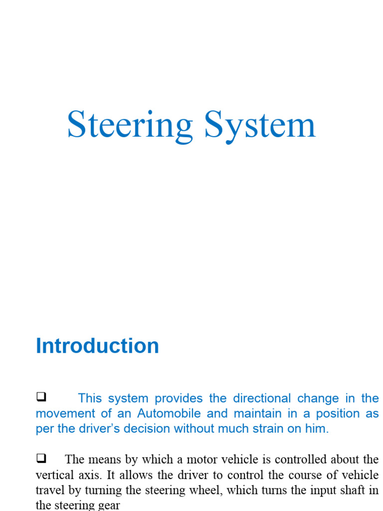 Automotive Steering System PDF Steering Gear