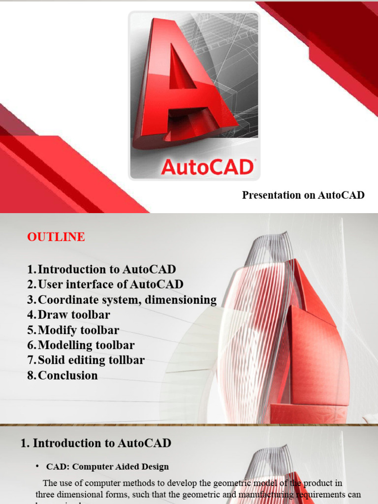 Presentation On Autocad Pdf Auto Cad Cartesian Coordinate System