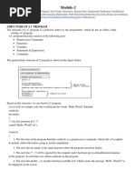 Introduction To Problem Solving Using C Unit-2