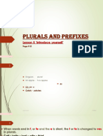 Plurals and Prefixes