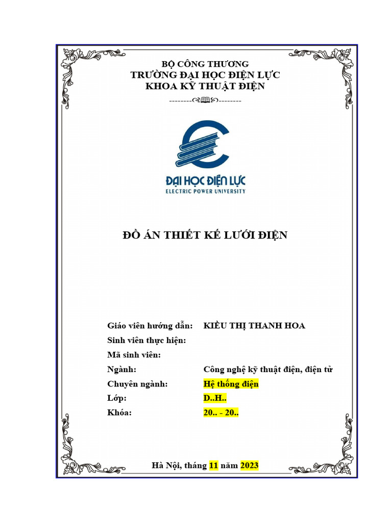 2.Mẫu trình bày đồ án | PDF