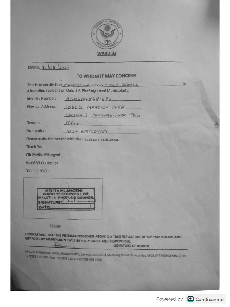 Landlord's Proof of Residence | PDF