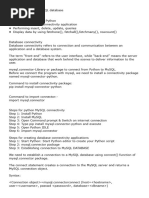 Interface Python With SQL Database Notes