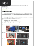 Activity Sheet 2.1b - Connecting Peripherals of Personal Computer