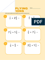 Multiplying and Dividing Fractions Math Printable Worksheet Yellow  