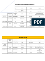 Revised Secondary School Winter Exam Schedule