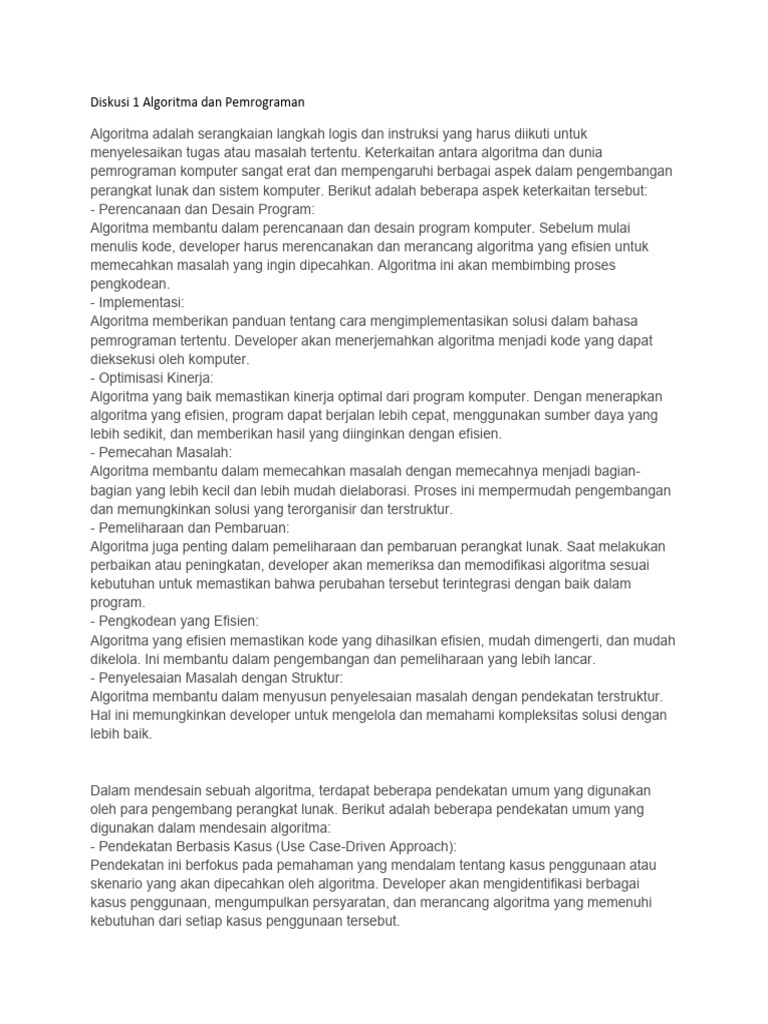 Keterkaitan Algoritma dan Pemrograman | PDF | Komputer | Teknologi ...