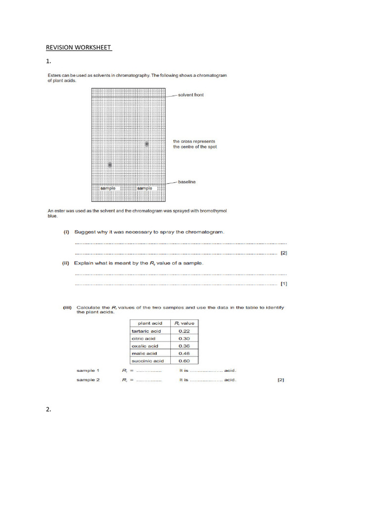 Revision Worksheet | PDF