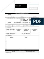 Personal Data Sheet