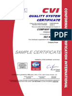 CVI Sample Certificate