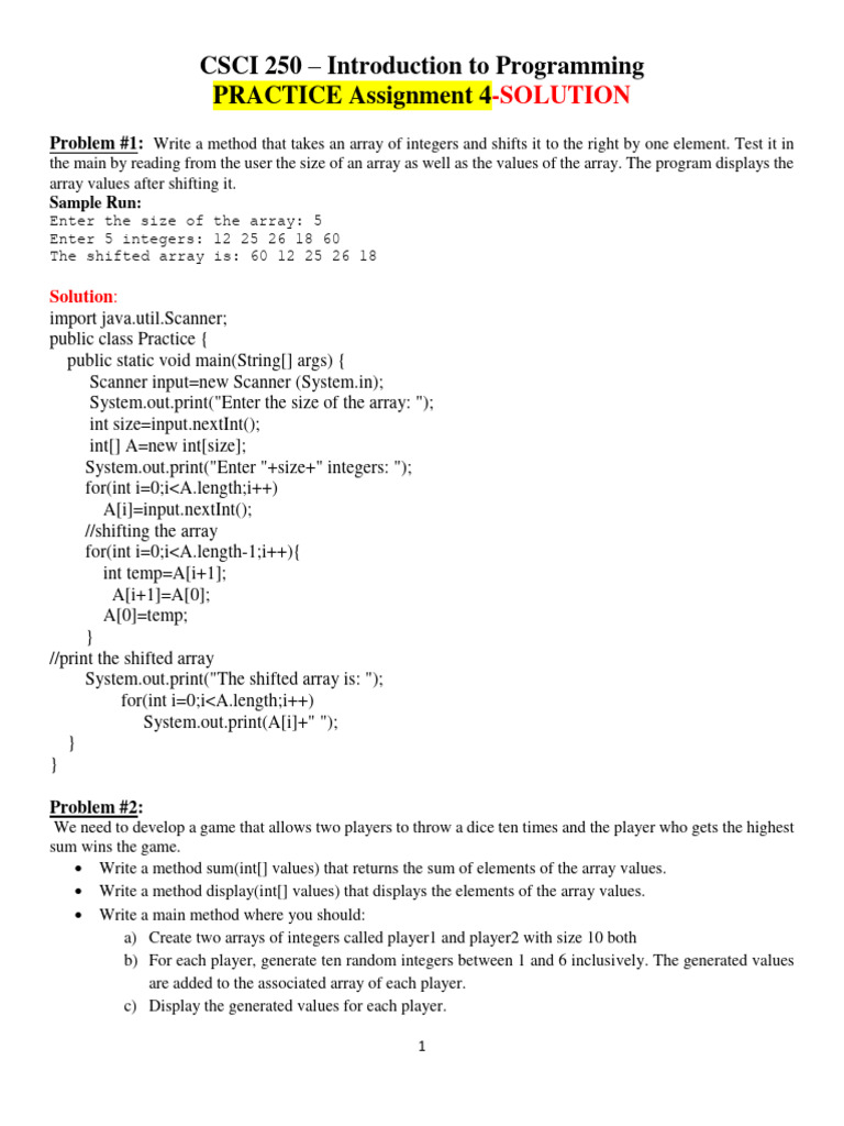 Practice Assignment - 4-SOLUTION | PDF | Computer Programming ...