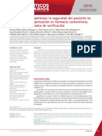 Estrategia para Optimizar La Seguridad Del Paciente en El Servicio de Dispensación en Farmacia Comunitaria. Propuesta de Listados de Verificación