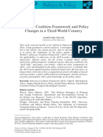 Advocacy Coalition Framework and Policy Changes in A Third World Country