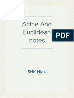 Affine and Euclidean Geometry Notes by SHK-Niazi