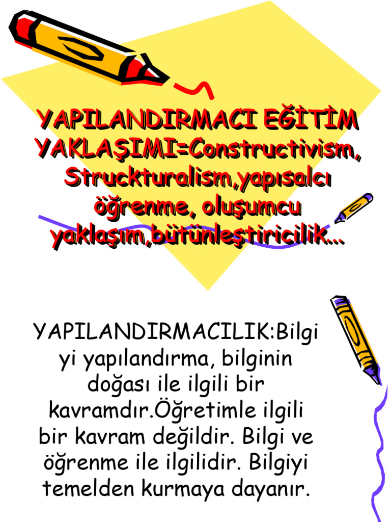 YAPILANDIRMACI E T M YAKLA IMI Yeni Constructivism, Struckturalism, Yap ...