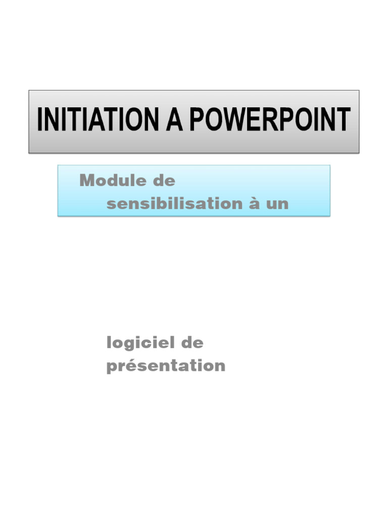 Initiation à PowerPoint 2019 | PDF | Microsoft Powerpoint | Microsoft Excel