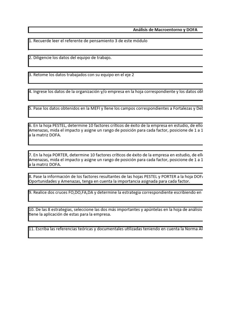 Excel Matrices Actividad Evaluativa Eje 3 Gestion Estrategica Con ...