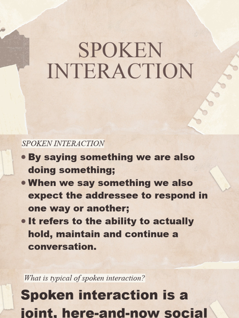 Spoken Interaction | PDF | Vocabulary | Disability