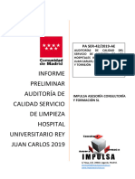 2019 - Auditorias de Calidad Del Servicio de Limpieza de Los Hospitales Infanta Elena Rey Juan Carlos General de Villalba y Torrejon