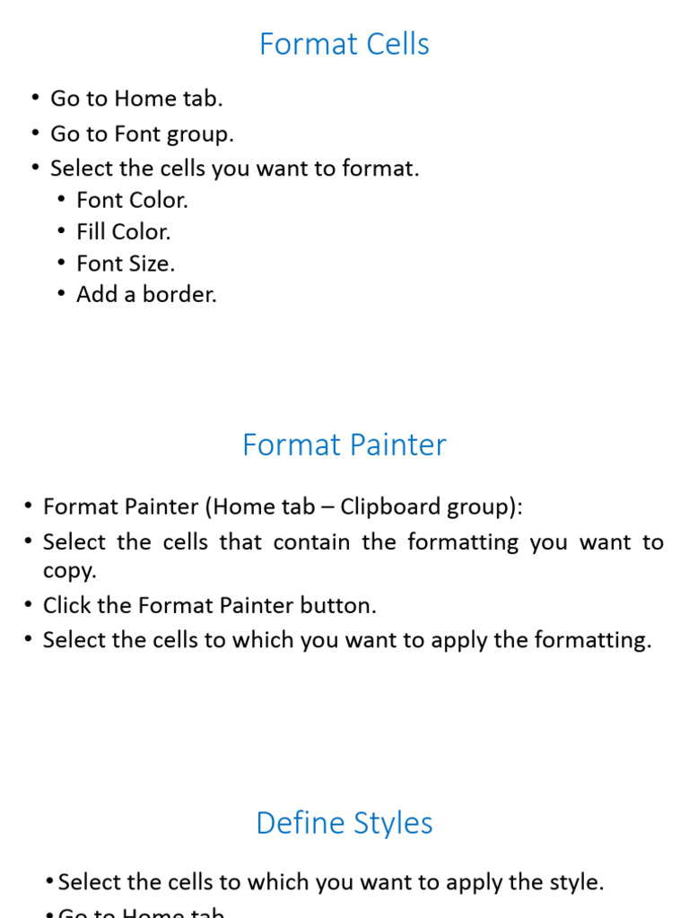 Class 5 Change Workbook Appearance - Formatting | PDF | Home & Garden
