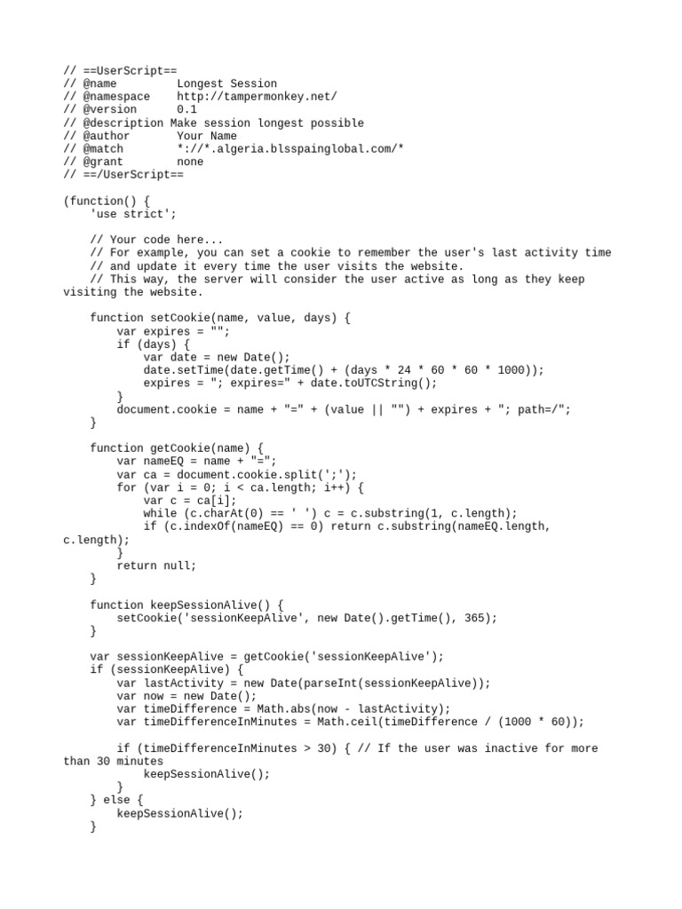 Maximize User Session Duration Script | PDF