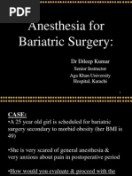 Anesthesia for Bariatric Surgery