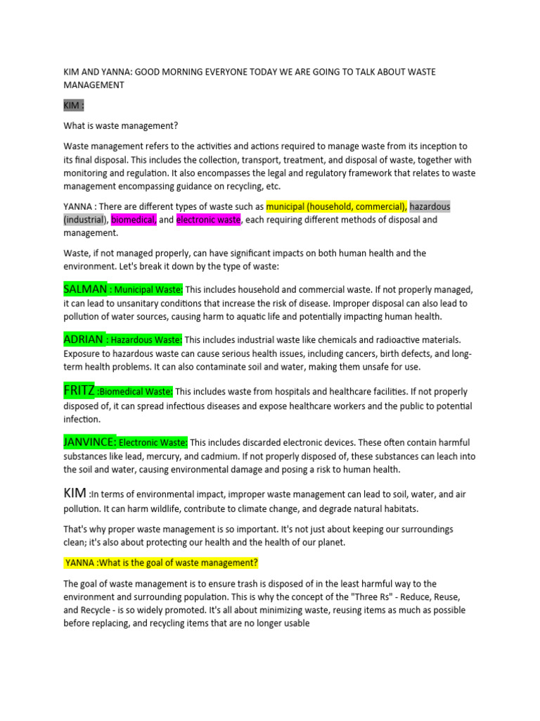 What Is Waste Management PDF Waste Waste Management