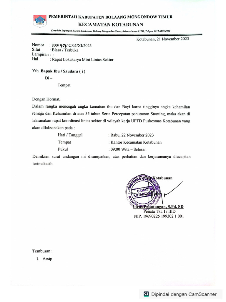 Undangan Lintas Sektor | PDF