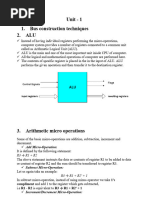 Unit - 1 1. Bus Construction Techniques 2. ALU