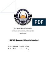 MAT202 - Elementary Differential Equations I