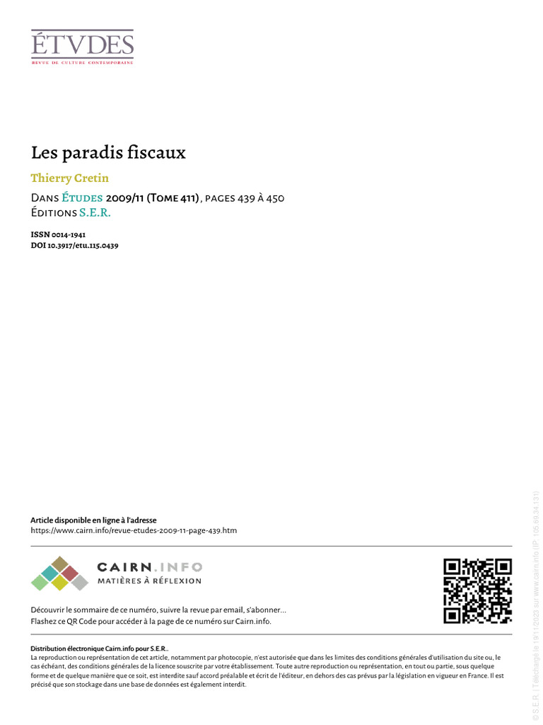Les enjeux des paradis fiscaux | PDF | Fiducie | Paradis fiscal