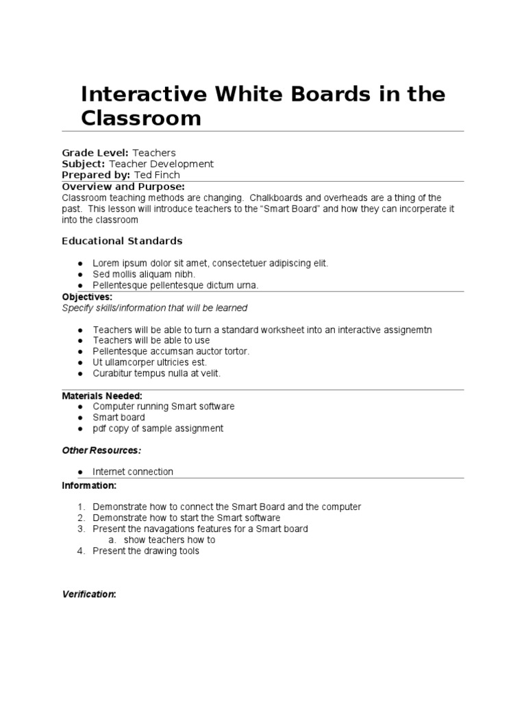 Smart Board Training for Teachers | PDF