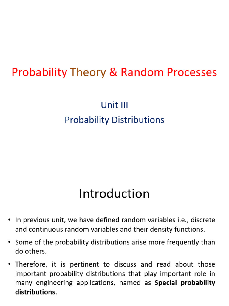 Special Probability Distributions Explained | PDF | Probability ...